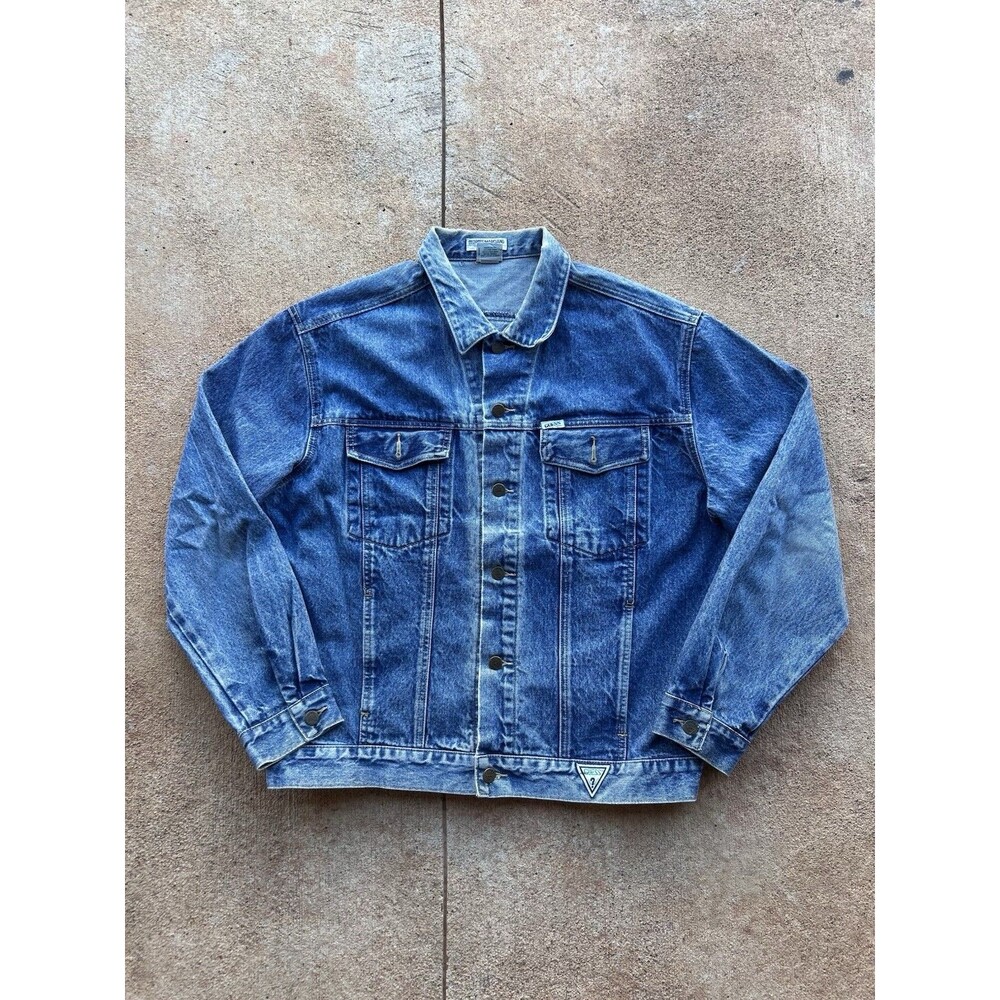 Vintage Boxy Fit GUESS By Georges Marciano Denim Jacket Sz Large Made In China